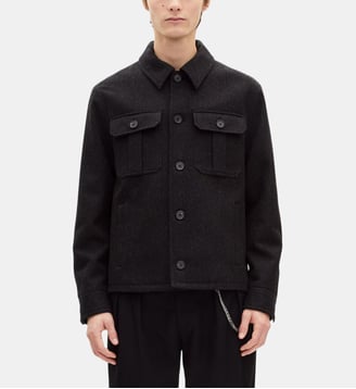 Blouson en laine - The Kooples - Gris anthracite