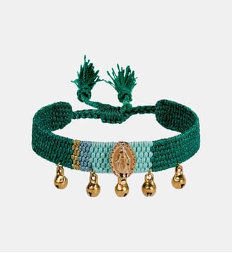 Bracelet en tissu réglable avec cabochon central et pampilles CIPRA Hipanema