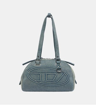 1DR Dome-Sac porté épaule en denim avec logo Oval D - Diesel - Bleu clair