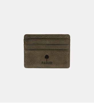 Porte-cartes cuir CARD HOLDER - Faguo - Vert foncé