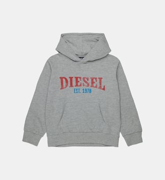 Sweat à capuche avec logo - Diesel Kids - Gris