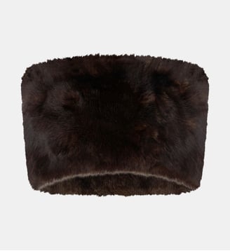 Étole en shearling - Rabanne - Marron