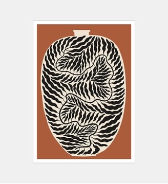 Poster   Urn Terracotta - The Poster Club x Linnéa Andersson - Poster & Frame - Brun et noir et blanc