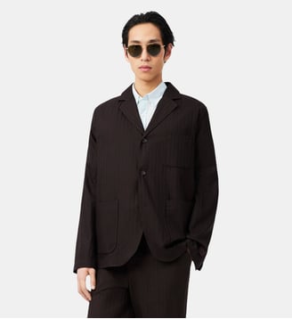 Blazer jacquard coton - Lacoste - Marron