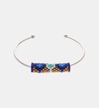 Bracelet jonc avec perles tissées MALISS - Hipanema - Bleu