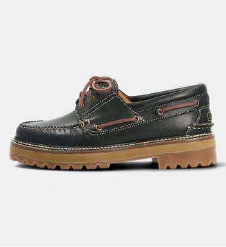 Chaussures bateaux camden - cuir lisse - Fairmount - Noir