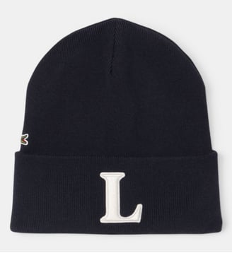 Bonnet laine mélangée brodé - Lacoste - Bleu marine