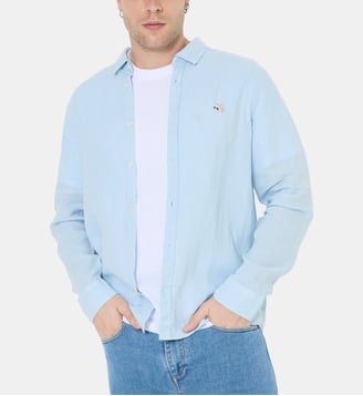 Chemise en lin LINO manches longues - Chevignon - Ciel