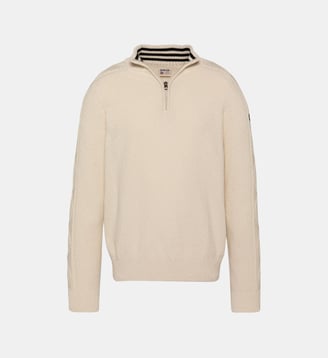 Pull camionneur en maille texturée - Schott - Écru