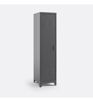 Armoire vestiaire 1 porte en métal acier - La Redoute Interieurs - Gris