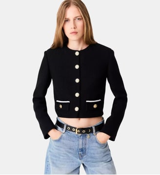 Veste tweed courte - Maje - Noir