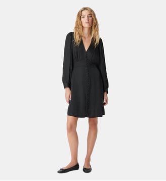Robe courte satinée avec petits boutons Ikks