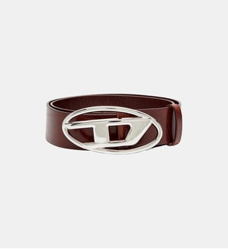 Ceinture 3.9 cm avec boucle à logo D - Diesel - Marron foncé