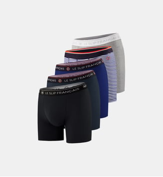 Lot de 5 boxers longs en coton Le Slip Francais