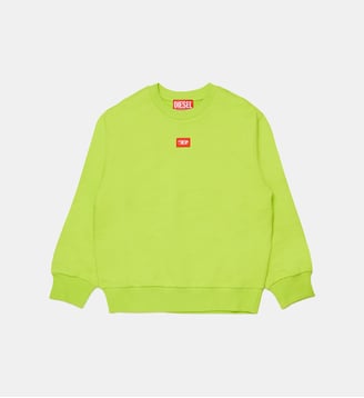 Sweat-shirt à col rond avec logo - Diesel Kids - Vert slime