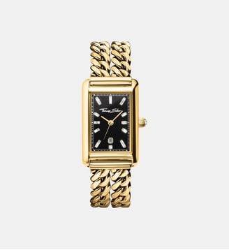 Montre femme Bold Elegance cadran noir rectangulaire - Thomas Sabo - Jaune doré et noir