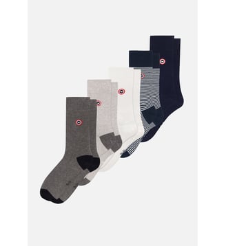 Lot de 5 chaussettes mi-hautes en coton - Le Slip Francais - Bleu