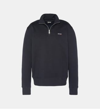 Sweatshirt col camionneur en molleton épais - Schott - Marine