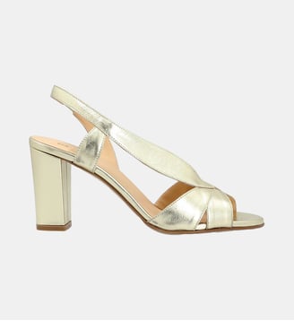 Sandale ariane - cuir lisse - Colisée Paris - Platine
