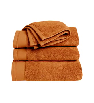 Serviette de toilette 100% Coton BIO, DOUCEUR NATURE - Blanc Cerise - Curcuma