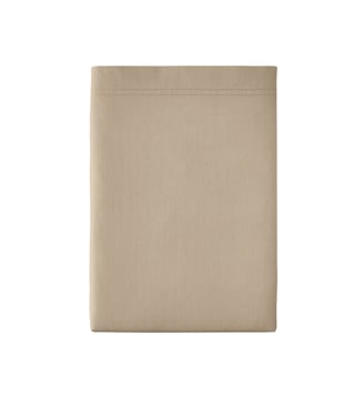 Drap plat uni en percale de coton, PREMIÈRE - Essix - Beige lin
