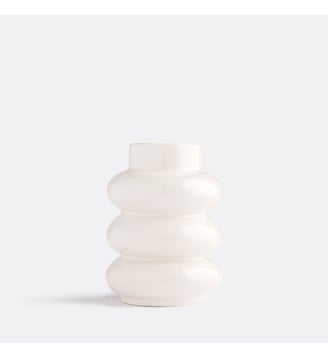 Vase en céramique, hauteur 12,5 cm - La Redoute Interieurs - Écru