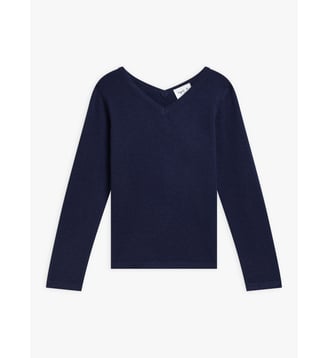 pull Kristen en jersey de cachemire bleu marine - Agnès b. - Bleu amirakl