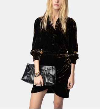 Robe Rulipe Velours - Zadig&Voltaire - Marron cognac