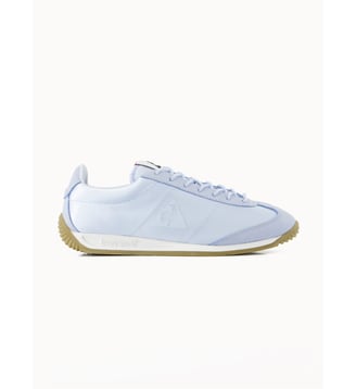 Sneakers retro-running en textile satin et nubuck Quartz - Le Coq Sportif - Bleu ciel