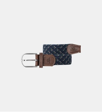 Ceinture tressée élastique Knokke - Billybelt - Bleu vert et jaune