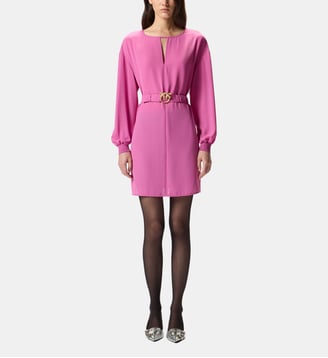 Robe courte en crêpe technique - Pinko - Ultra rose