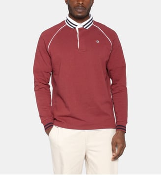 Polo de rugby manches longues Lovea - Serge Blanco - Rouge bordeaux