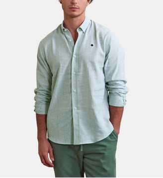 Chemise IVOY - Faguo - Lichen et bleu marine