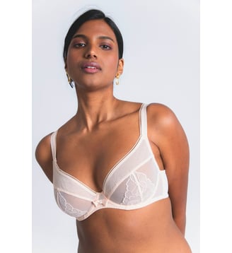 Soutien-gorge balconnet Intuition rose pâle grande taille Maison Lejaby