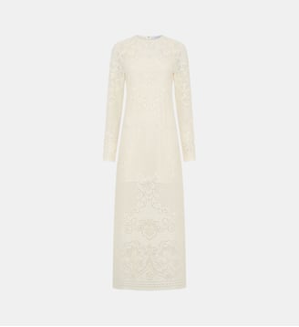 Robe longue en dentelle - RIYANE - Gerard Darel - Écru