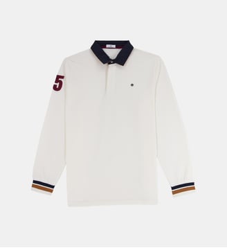 Polo de rugby manches longues Look - Serge Blanco - Blanc cassé