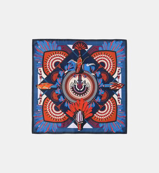 Foulard Medium à motifs MACHU PICHU - Wild - Bleu
