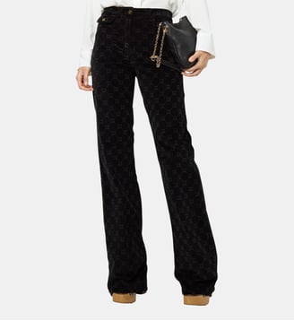 jean flare en velours - anna - Gerard Darel - Noir