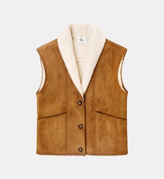 VESTE SANS MANCHES uni VELMY - La Petite Etoile - Camel