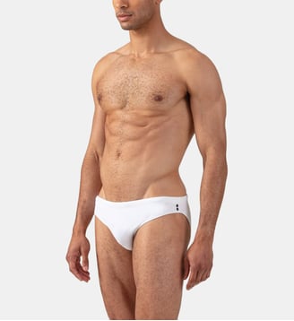Slip de bain coupe ajustée uni - Ron Dorff - Blanc