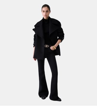 Manteau en laine avec ceinture - Liu Jo - Noir