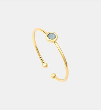 Bague plaqué or amazonite - tiny - Caroline Najman - Bleu