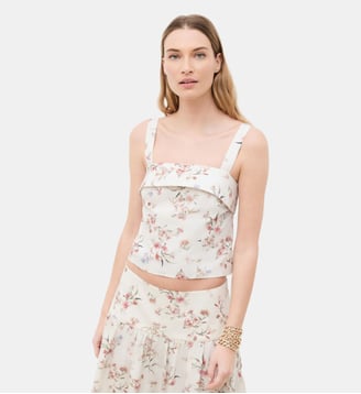 Chemise clydia - Motif imprimé - Coton - Caroll - Ivoire