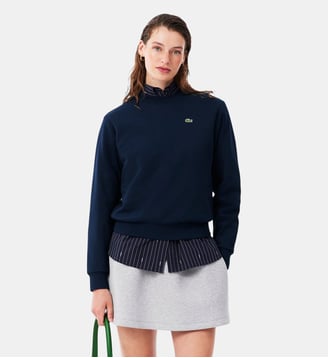 Sweatshirt relaxed fit col rond molleton - Lacoste - Bleu marine