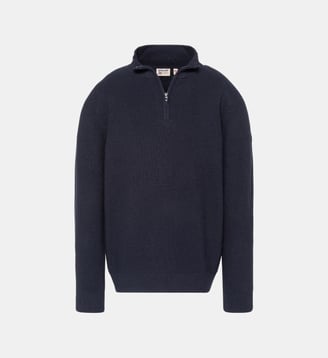 Pull camionneur en maille texturée - Schott - Bleu marine