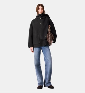 Manteau echarpe amovible - Maje - Gris