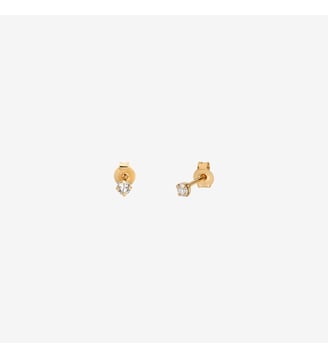 Boucles d'oreilles dorées cristal - PARIS - Caroline Najman - Cristal blanc