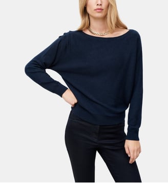 Pull mvaleria - Motif uni - Coupe droite - Caroll - Bleu marine