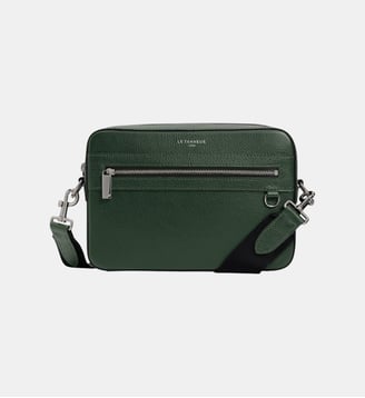 Petite sacoche Emile en cuir grainé - Le Tanneur - Vert malachite