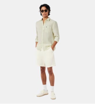 Chemise regular fit en lin rayée Lacoste